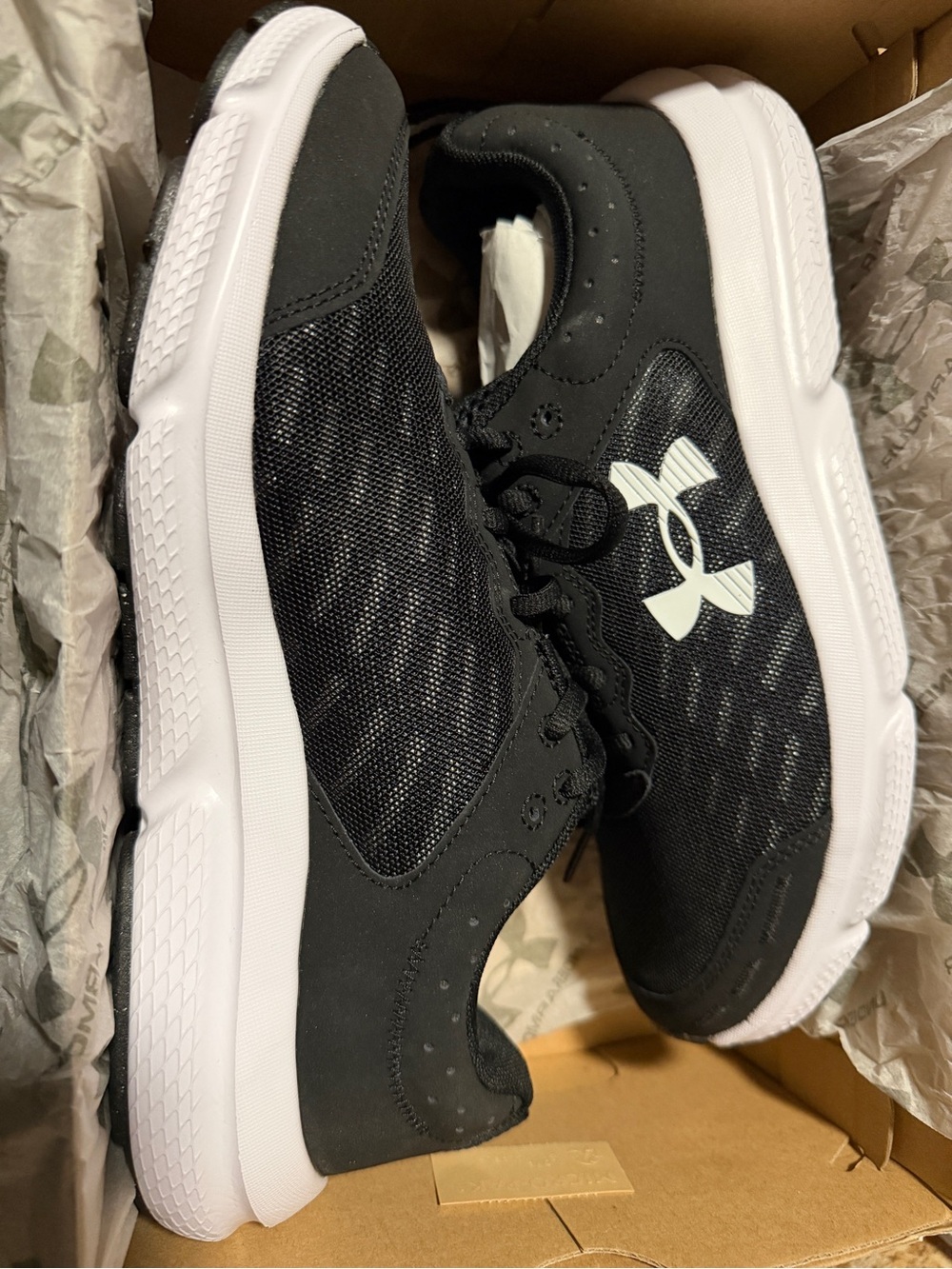 Under Armour Black and White Men's Athletic Sneakers